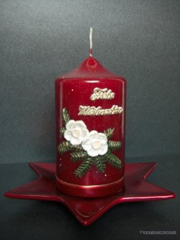 Weihnachtskerze "Christrosen"