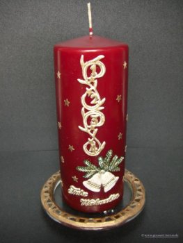 Weihnachtskerze "Adventszahlen mit Glocken"