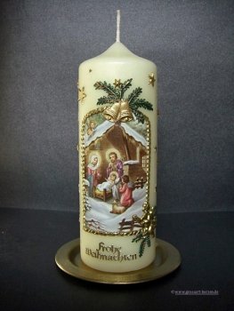 Weihnachtskerze "Heilige Familie"