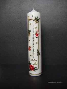 Adventskalenderkerze, Adventszahlen schwarz