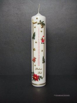 Adventskalenderkerze, Adventszahlen rot