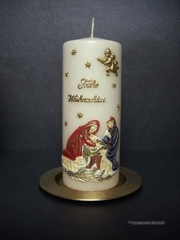 Weihnachtskerze "Heilige Familie"