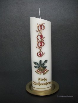 Adventskerze,Weihnachtskerze "Glocken"