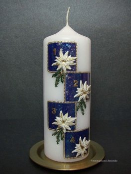 Adventskerze,Weihnachtskerze "Weihnachtsstern"