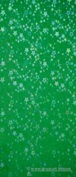 Wachsplatte  Sterne grün hologramm