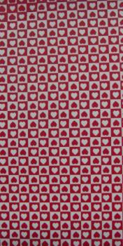 Wachsplatte Herz weiss-rot