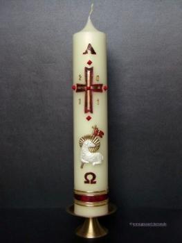 Osterkerze "Osterlamm mit Fahne"