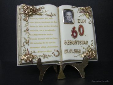 Edles, offenes Wachsbuch "Hans"mit Fotodruck