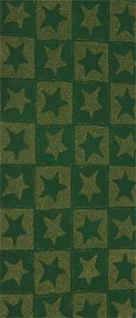 Wachsplatte  Sterne grün-gold bemalt