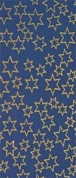 Wachsplatte  Sterne blau-gold geprägt