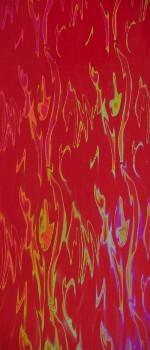 Wachsplatte rot irisierend