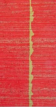 Wachsplatte rot-gold-schwarz getupft