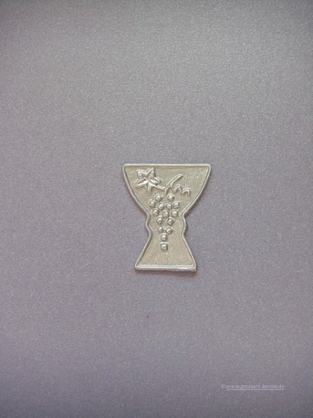 Verzierwachs "Kelch mit Blatt und Trauben" silber
