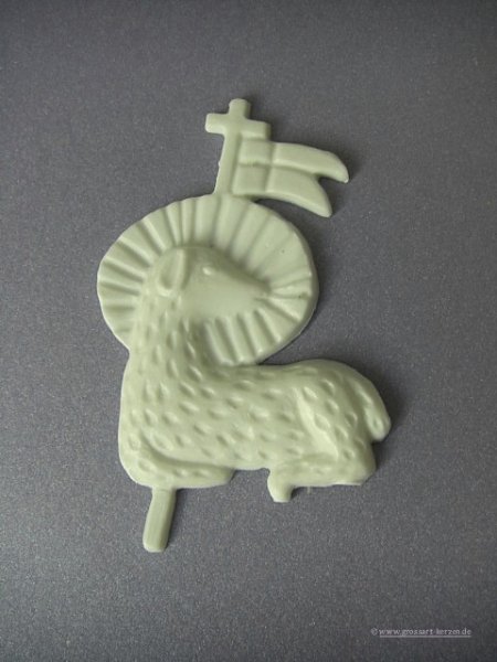 Verzierwachs "Lamm sitzend mit Fahne"