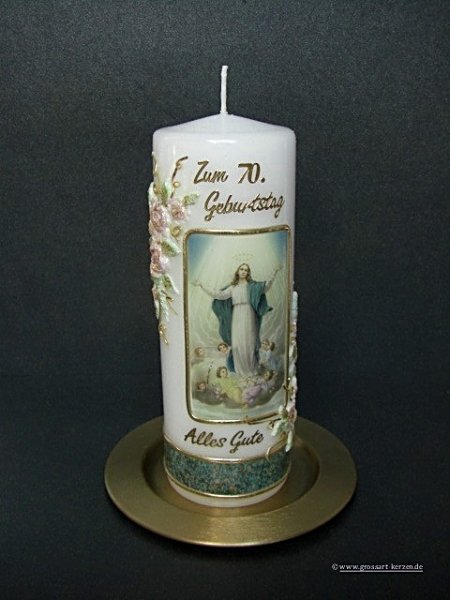 Geburtstagskerze/Fotokerze "Zum 70. Geburtstag"