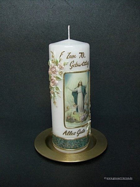 Geburtstagskerze/Fotokerze "Zum 70. Geburtstag"