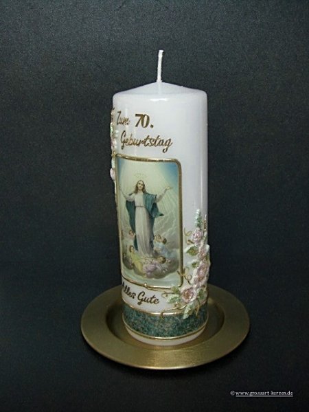 Geburtstagskerze/Fotokerze "Zum 70. Geburtstag"