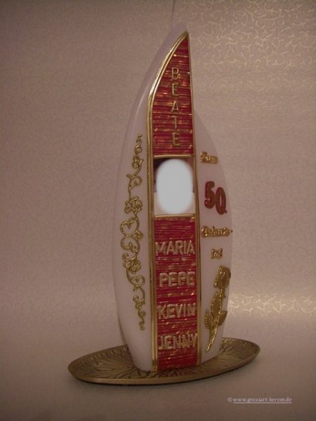 Geburtstagskerze / Fotokerze  "Zum 50."