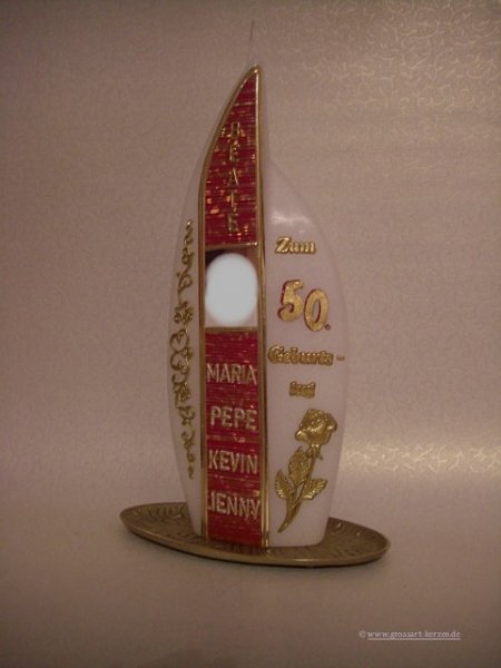 Geburtstagskerze / Fotokerze  "Zum 50."