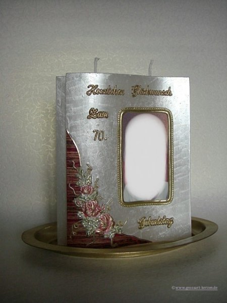 Geburtstagskerze / Fotokerze  "Zum 70."