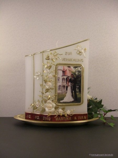 Fotokerze Hochzeitskerze Exquisit "doppeltes Buch"