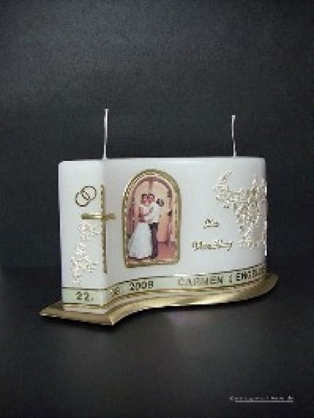 Hochzeitskerze - Fotokerze "große Welle"