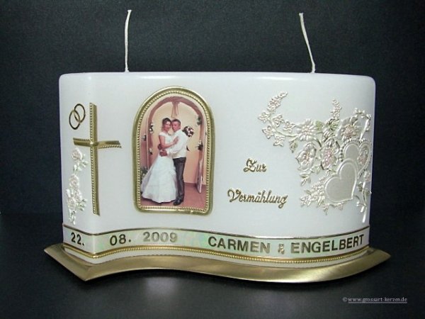 Hochzeitskerze - Fotokerze "große Welle"
