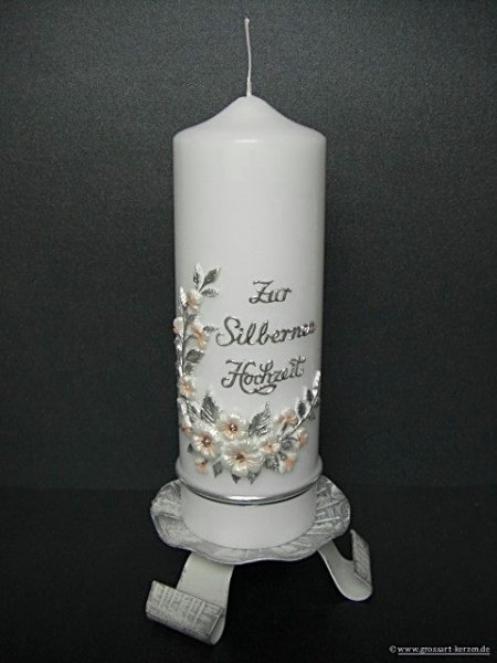 Hochzeitskerze "Zur silbernen Hochzeit"