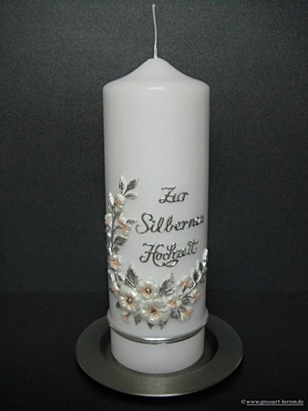 Hochzeitskerze "Zur silbernen Hochzeit"