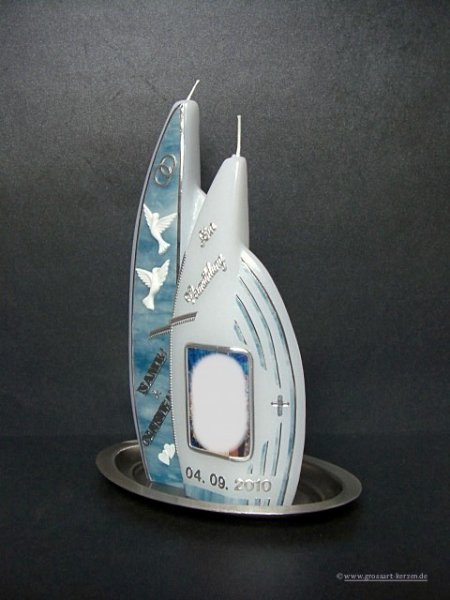 Hochzeitskerze - Fotokerze "Doppelflamme"