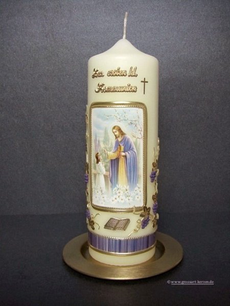 Kommunionkerze / Tischkerze "Zur Kommunion-Mädchen"