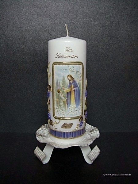 Kommunionkerze / Tischkerze "Zur Kommunion-Junge"