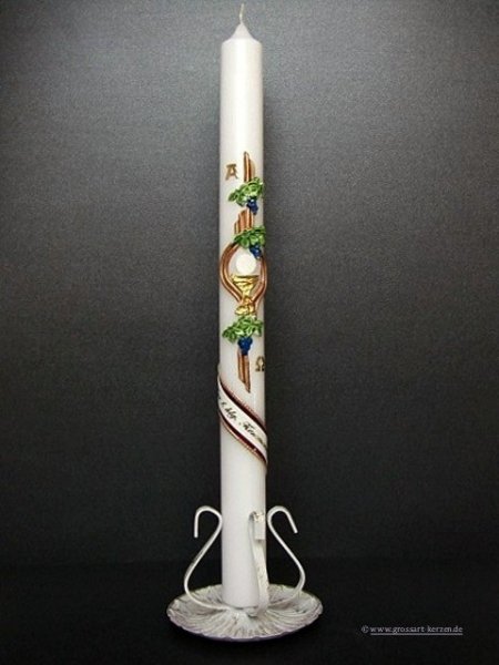 Kommunionkerze "Kelch mit Reben"