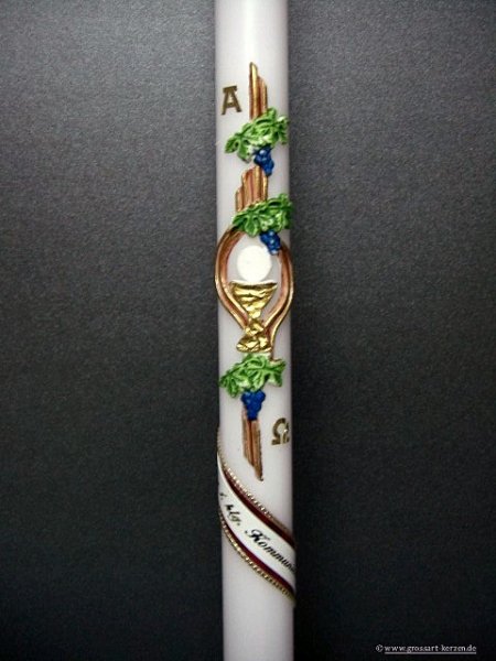 Kommunionkerze "Kelch mit Reben"