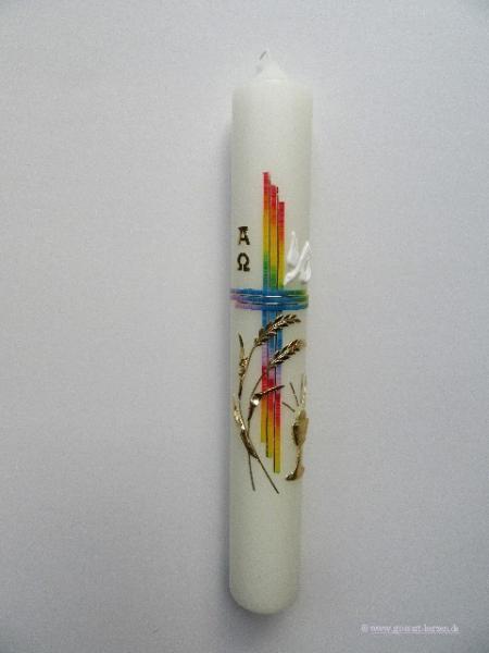 Kommunionkerze "Regenbogen modern"