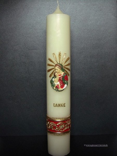 Marienkerze "Strahlen-Madonna mit Jesuskind"