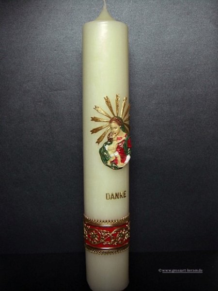 Marienkerze "Strahlen-Madonna mit Jesuskind"