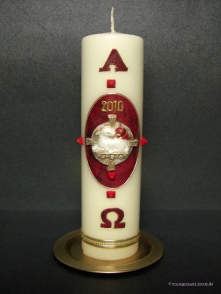 Osterkerze "Osterlamm auf Buch"