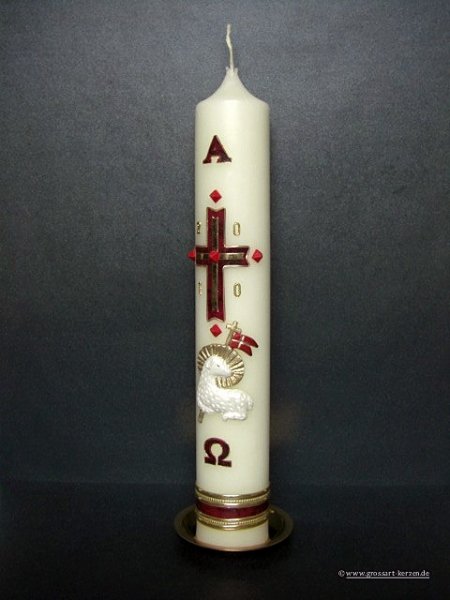 Osterkerze "Osterlamm mit Fahne"