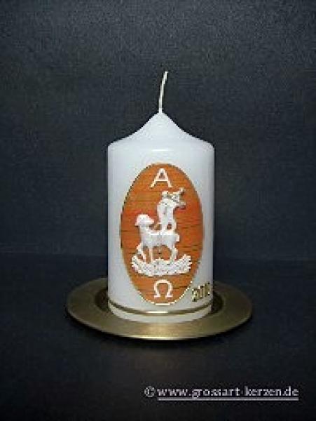 Ostertischkerze "Osterlamm mit Fahne"