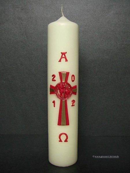 Osterkerze "Kreuz mit Lamm"