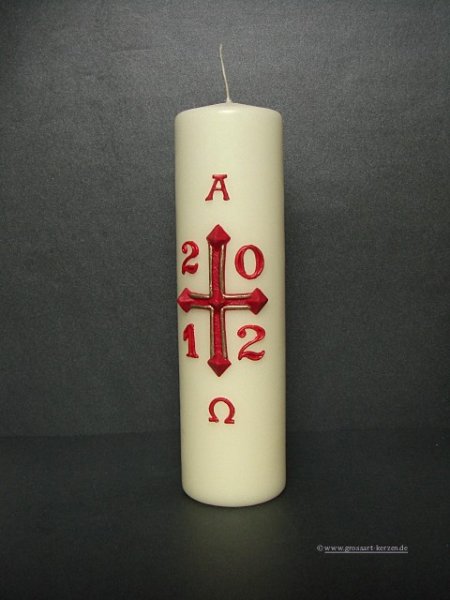 Osterkerze "Kreuz und Jahreszahl"