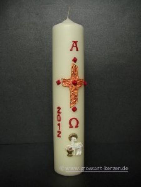 Osterkerze "Kreuz & Osterlamm"