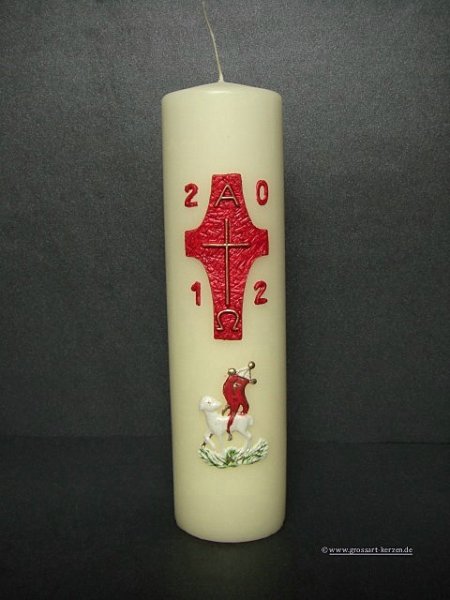 Osterkerze,Tischkerze "Osterkreuz & Lamm"