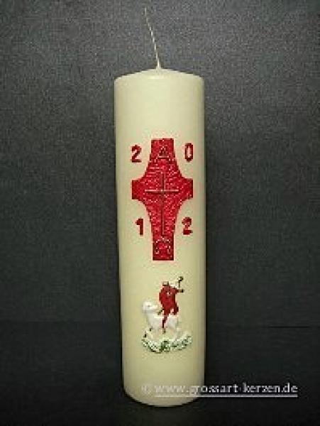 Osterkerze,Tischkerze "Osterkreuz & Lamm"