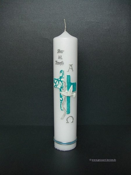 Taufkerze "Kreuz" blau