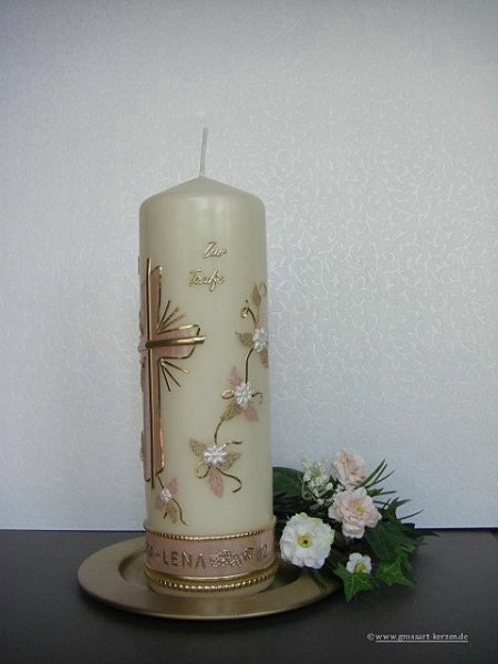 Taufkerze / Tischkerze  "Melissa-Lena"