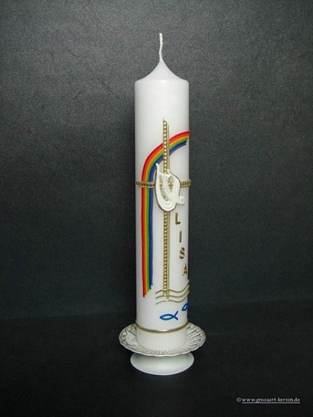 Taufkerze "Lisa" Regenbogen