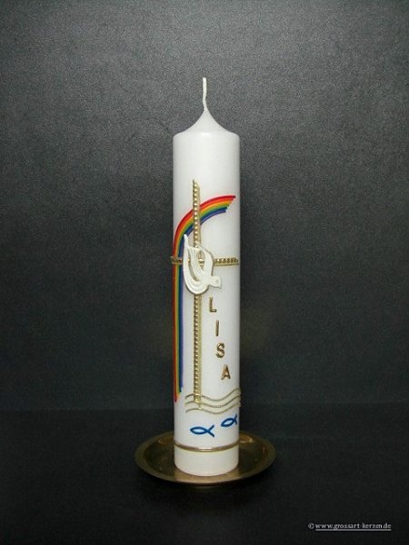 Taufkerze "Lisa" Regenbogen