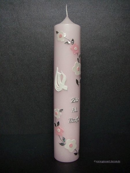 Taufkerze - Geburtskerze "Babyrosa"
